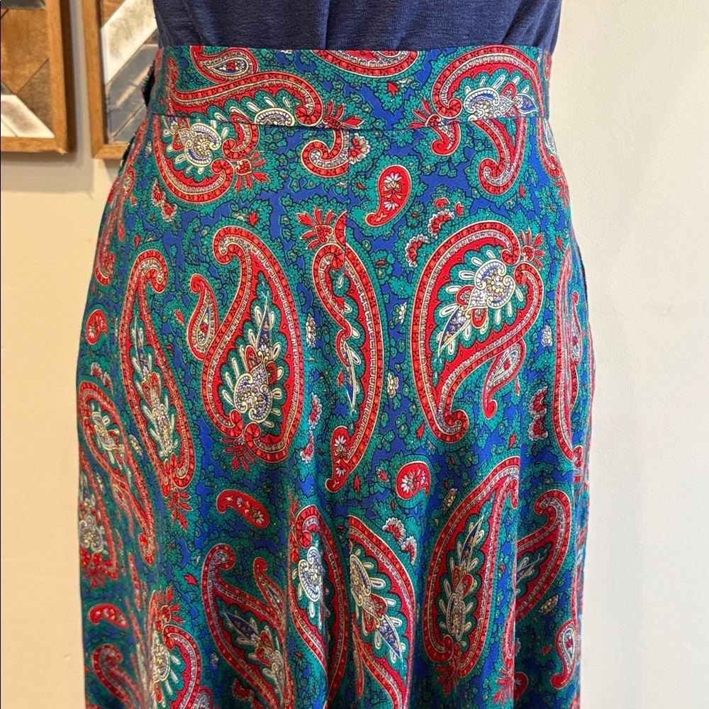 Vintage Ralph Lauren Paisley A-Line Maxi Skirt size 6 EUC - Picture 7 of 12
